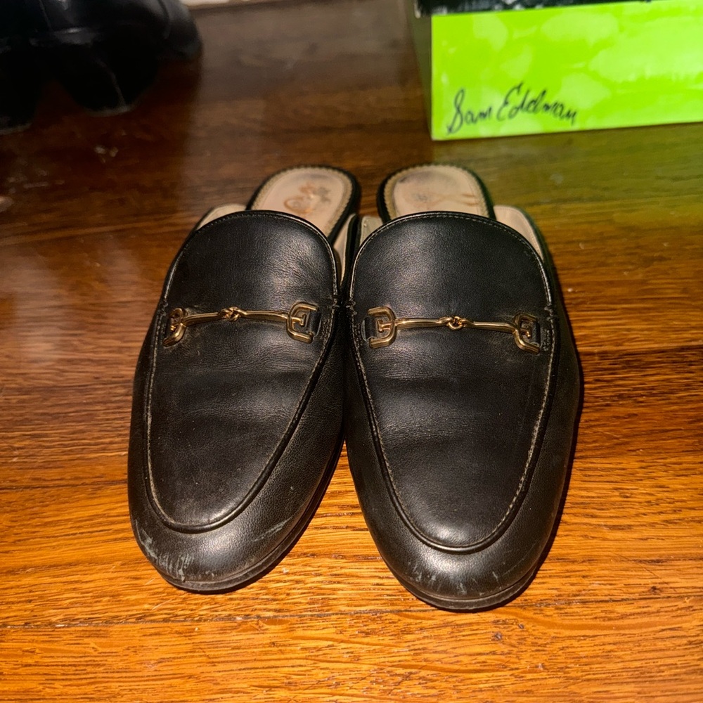 Sam Edelman Linnie Black Leather Mule Size 6.5